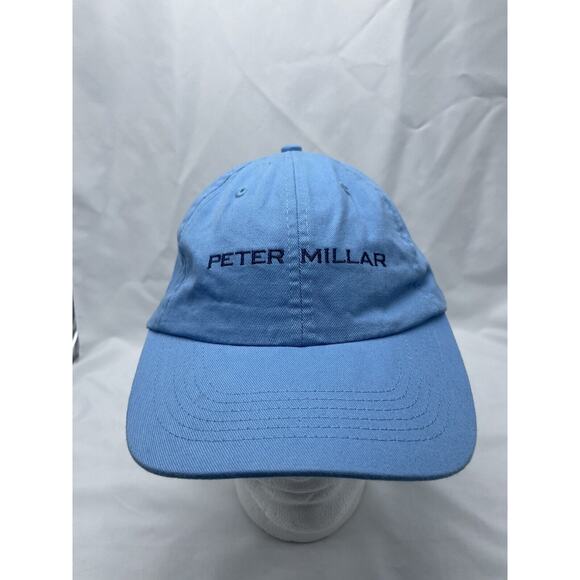 Peter Millar Hat Strap Back Blue Adjustable Embroidered Spell Out Men Golf - Picture 1 of 8